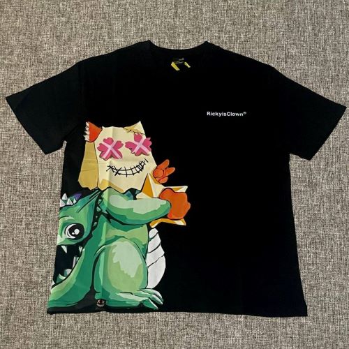 Ricky Is Clown Dinosaur Smiley Tee Black